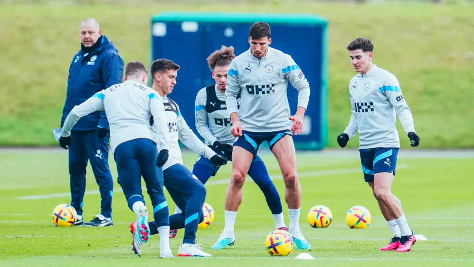 City's training session before the Gunners clash on Wednesday