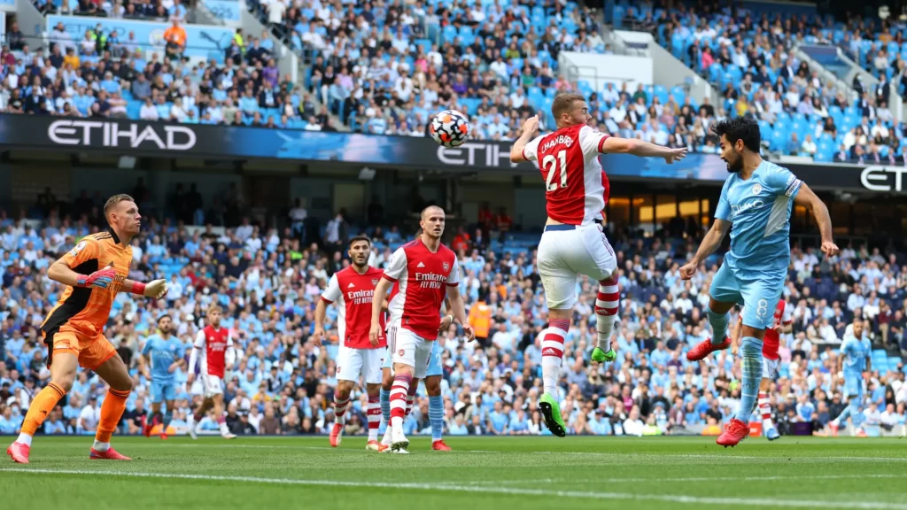 Gundogan scores past Arsenal