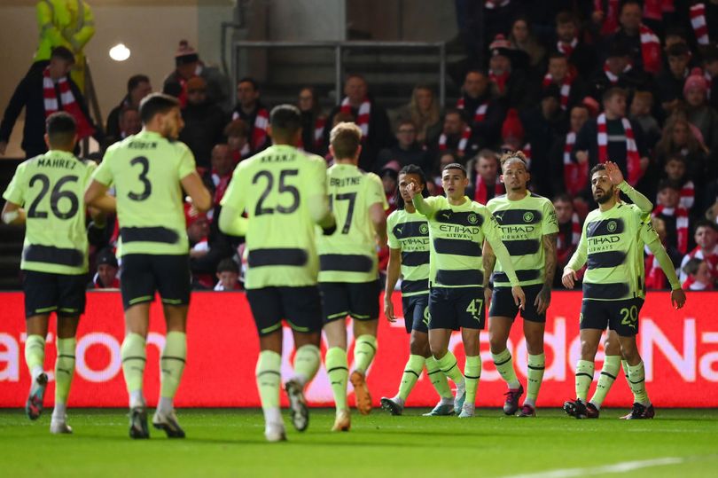 Phil Foden celebrates after scoring for Manchester City against Bristol City (Image by Man City)