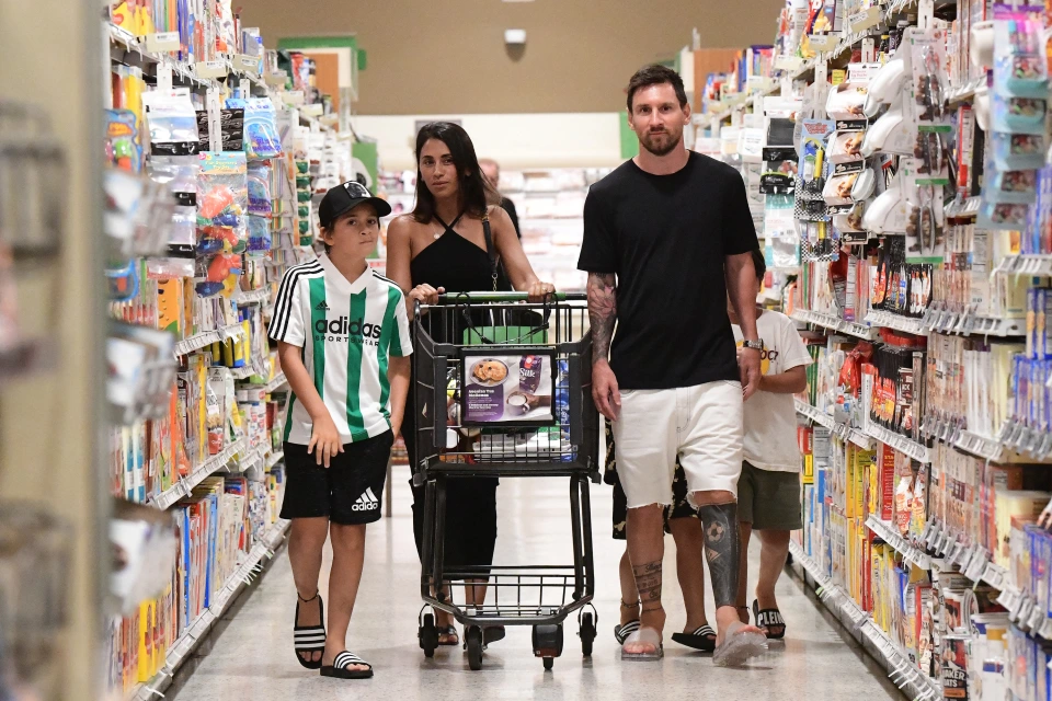 Lionel Messi Spotted Grocery Shopping with Family in Miami (Credit - Mega)