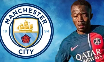 "Manchester City sign PSG's young striker Mahamadou Sangaré, on a five-year deal."