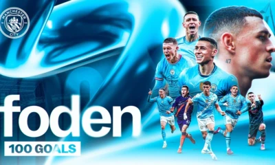 Foden Becomes 20th Player to Reach 100 Goals for Manchester City