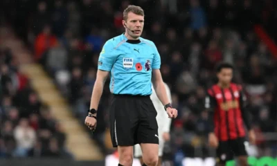 Match Officials: Samuel Barrott to Referee Newcastle United vs Manchester City